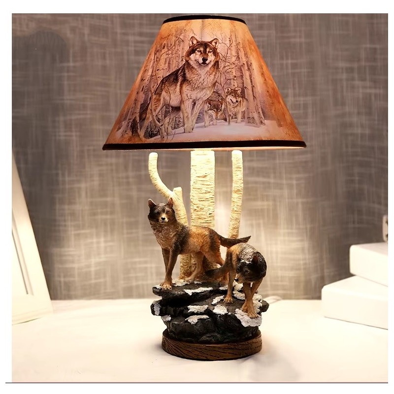 Home Décor resin wolf table lamps creative animal reading desk light home décor desk Home Décor resin wolf table lamps creative animal reading desk light home décor desk